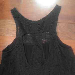 Free People black lace swing mini dress